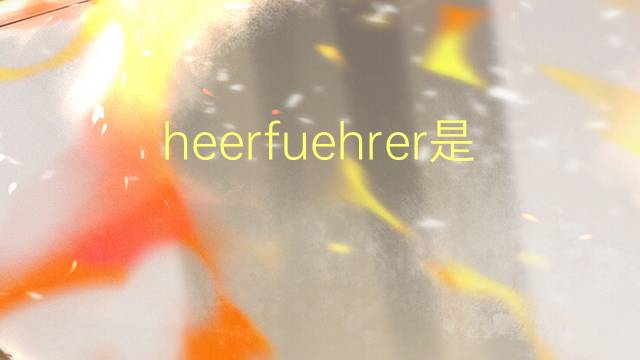 heerfuehrer是什么意思 heerfuehrer的中文翻译、读音、例句