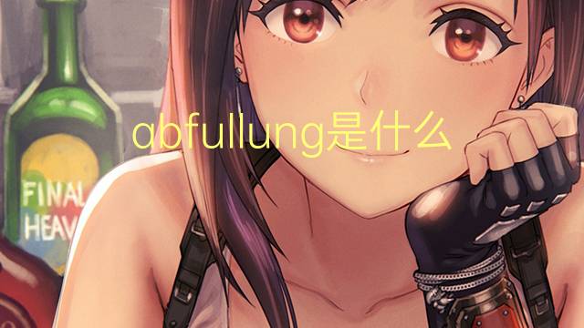 abfullung是什么意思 abfullung的中文翻译、读音、例句