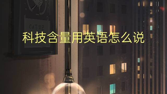 科技含量用英语怎么说 科技含量英语翻译