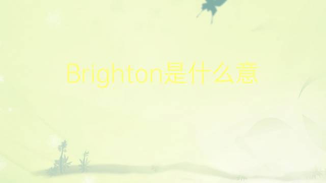 Brighton是什么意思 Brighton的读音、翻译、用法